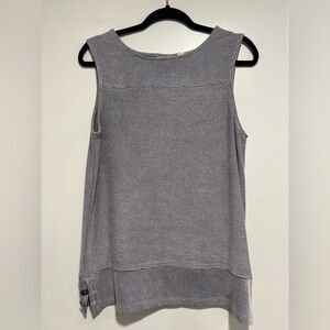 Christian Siriano Womens Sz: M Textured Linear Black & White Sleeveless Blouse.